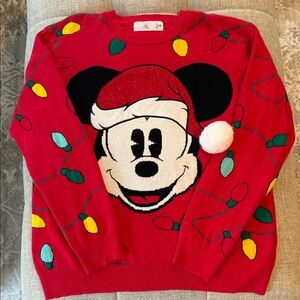 Disney Men’s Mickey Mouse Holiday Sweater- Large